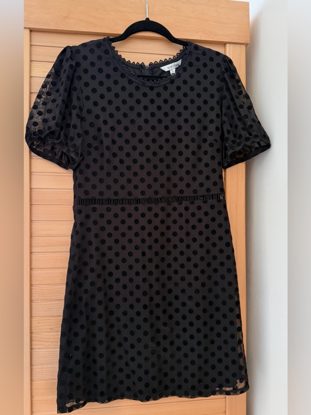 Speechless Black Polka Dot Puff Sleeve Mini Dress